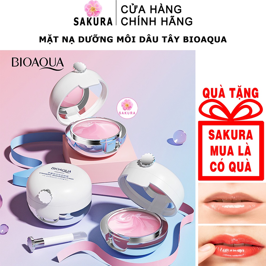 Mặt nạ ngủ ủ môi BIOAQUA dưỡng ẩm chống nứt nẻ hồng môi nội địa trung SAKURA 13g