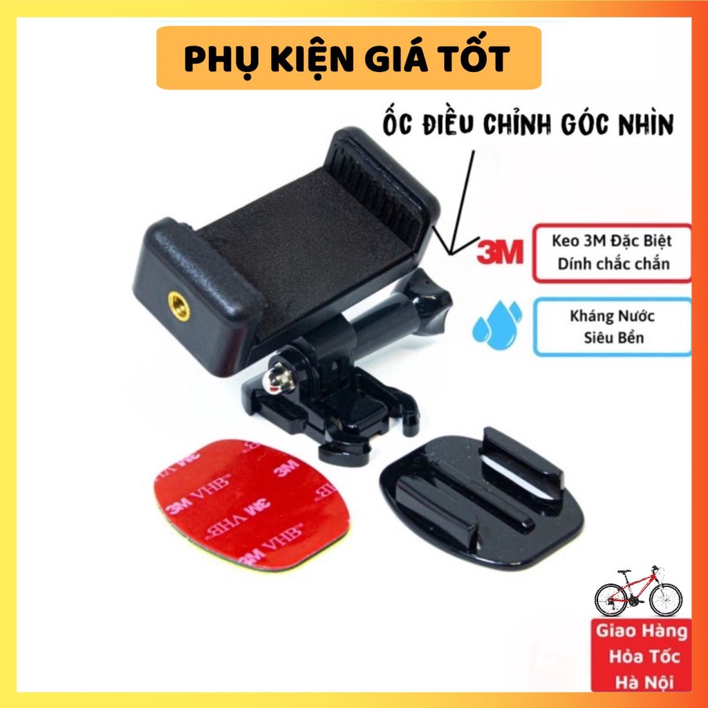 Kẹp điện thoại dán lên mặt đồng hồ xe máy, có đế cài dễ tháo lắp - Băng dính 3M