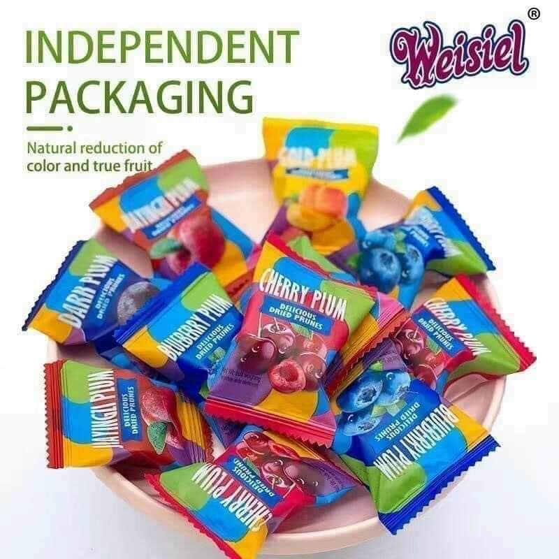 Ô mai xí muội mix nhiều loại trái cây Plum Weisiel 408g
