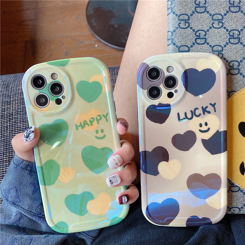 Ốp Điện Thoại Màu Xanh Lá Họa Tiết Trái Tim Off-White Gph8 Cho iphone 12 13 11 Pro Max X Xs Max Xr