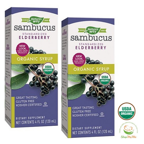 Nature's Way Organic Sambucus Kid Syrup Elderberry siro tăng đề kháng hữu cơ sambucus.