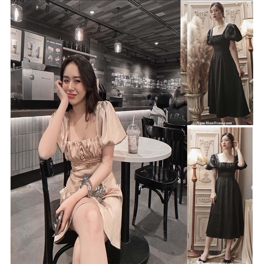 Đầm Váy Nữ Dự Tiệc Đầm Thiết Kế Dáng Xoè Hắc Dáng Xịn Xò Cao Cấp Thời Trang Dành Cho Nữ