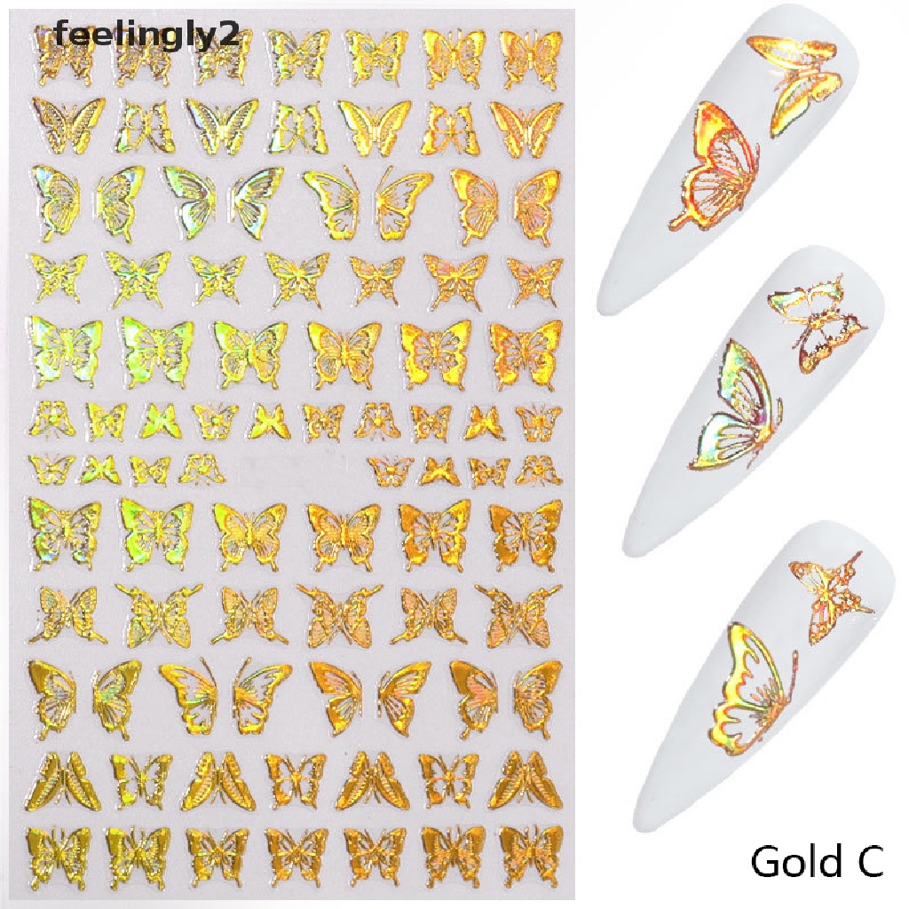 [Hàng mới về] Sticker trang trí móng hình bướm laser DIY