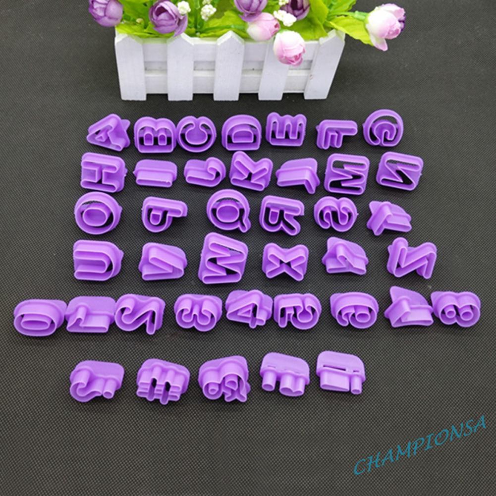 Set 40 khuôn cắt làm bánh/rau câu tạo hình chữ cái có tay cầm tiện dụng