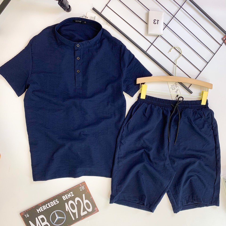 Bộ đũi nam, đồ bộ ngắn tay, mặc hè, bộ đồ 4 khuy, cổ tàu, thời trang topmen68 | BigBuy360 - bigbuy360.vn