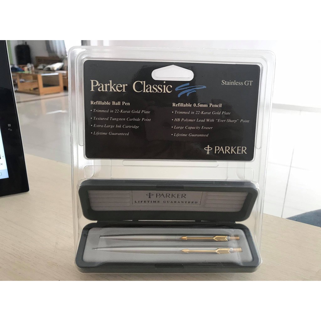 Bộ 2 bút Parker Classic - Mạ vàng 22 Karat - Made in USA 1990 -  - Viết ký cao cấp cổ điển - Ballpoint Pen &amp; Pencil set