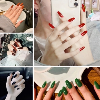 ✨✨Hộp 24 Móng Tay Giả Màu Sắc Trơn Dùng Trang Trí Móng Tay Nghệ Thuật JP309