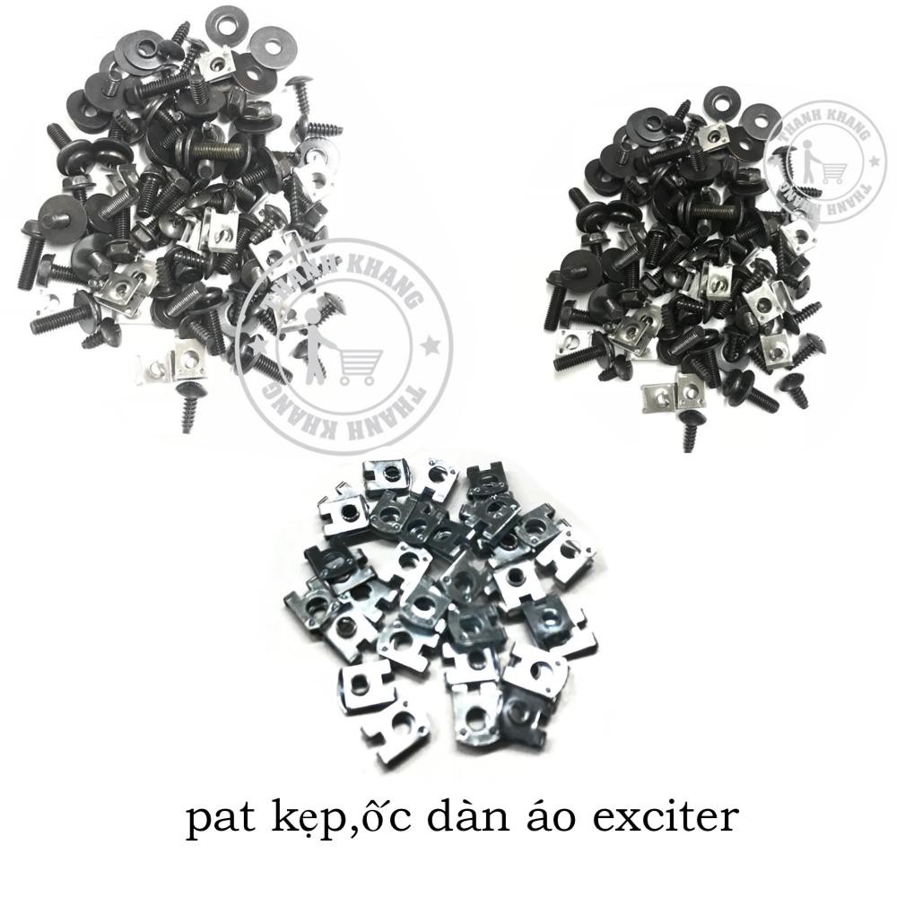 Bộ 50 con pat kẹp ốc xoắn 5ly inox,ốc dàn áo exciter thanh khang