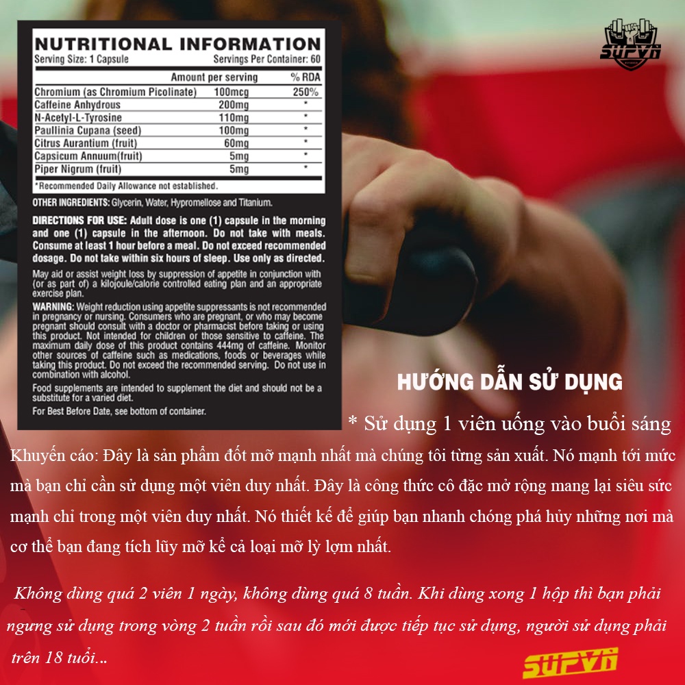 Nutrex RESEARCH Lipo 6 Black Ultra Concentrate 60 viên - Giảm cân, Đốt mỡ, Cắt nét Lipo-6 Nutrex