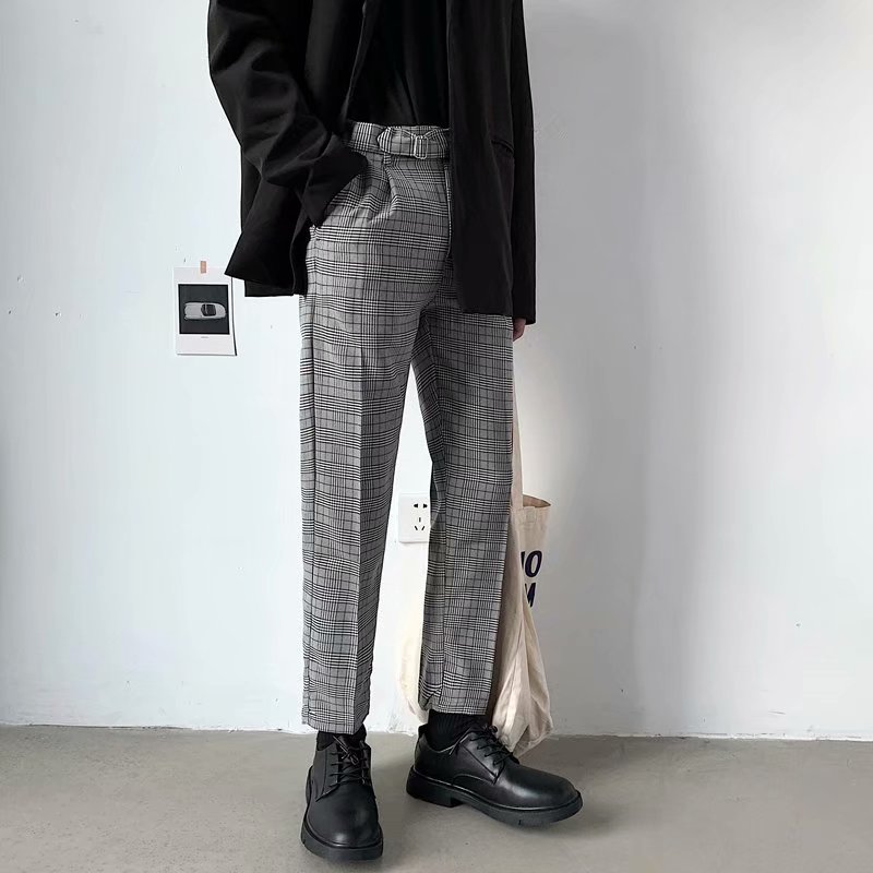 2 Color Fashion Square Plaid Pants For Men Màu