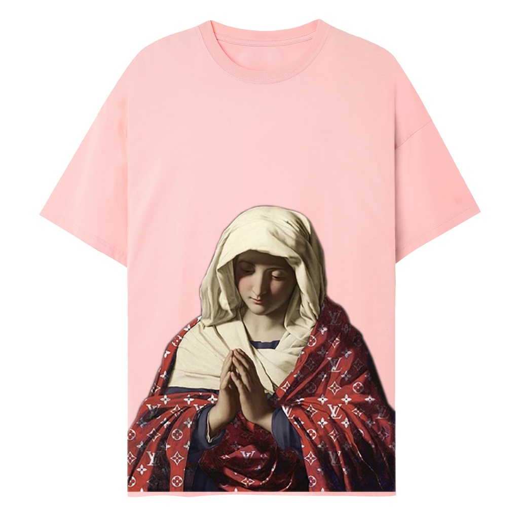 FHRY / Áo thun Oversize in hình Mẹ Maria x LV, áo phông nam cao cấp unisex !