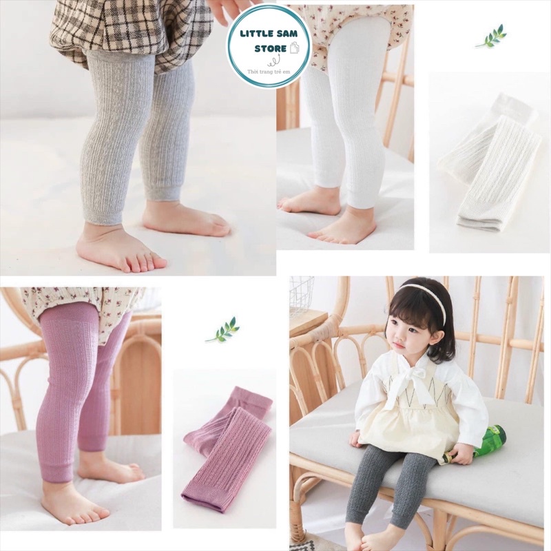 Quần tất bé gái chất len, quần len tăm cho bé mẫu mới 2022 hàng chất đẹp size 8-19kg