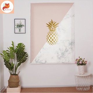 Rèm Cửa Sổ Tiện Lợi, Tranh Trang Trí Tường Họa Tiết Quả Dứa Màu Sắc Tươi Sáng