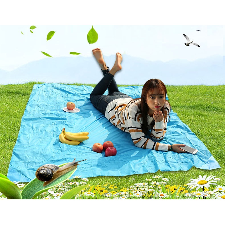 Thảm Nylon Mini Chống Ẩm/Thấm Nước Thiết Kế Nhỏ Gọn Tiện Dụng Mang Theo Du Lịch/ Dã Ngoại、Thảm dã ngoại di động, Thảm dã ngoại bỏ túi nylon di động ngoài trời, Thảm đi biển chống thấm nước siêu nhỏ chống ẩm, Thảm cắm trại cho 2 người.