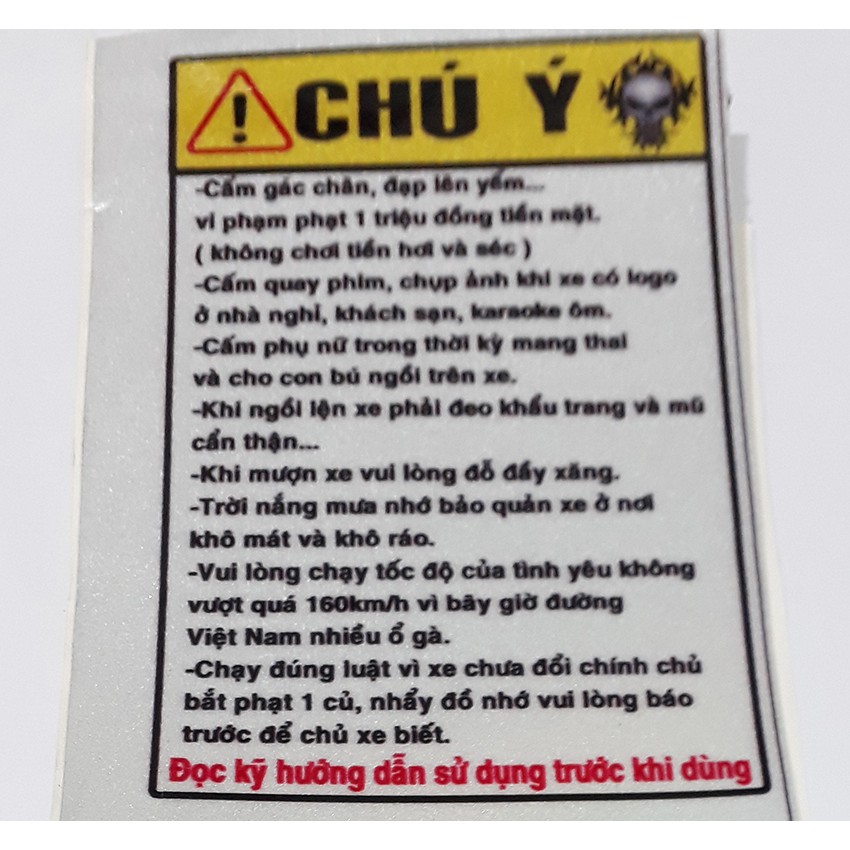 Tem cảnh báo có phản quang cực hay dán xe máy, decal dán ô tô, dán balo, bàn học, đồ vật, Tem phản quang tốt đi trời tối