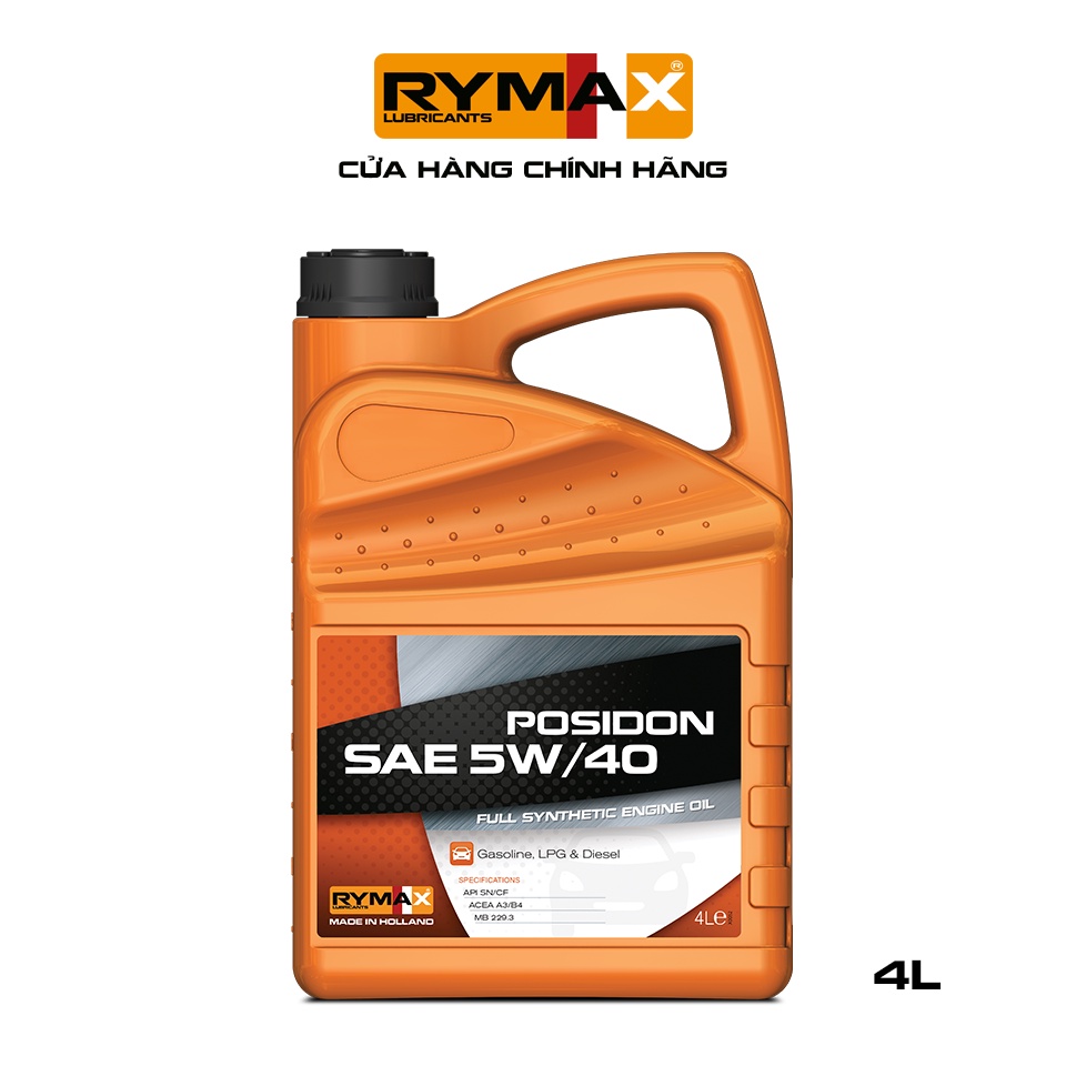 Dầu nhớt Ôtô Rymax Posidon SAE 5W40 (4L-5L) - Tổng hợp toàn phần