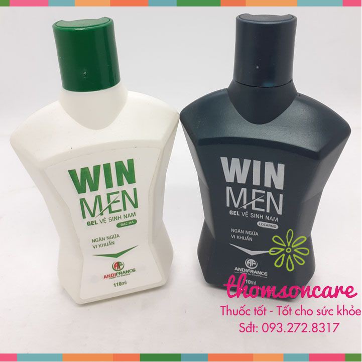 Dung dịch vệ sinh nam Winmen - vệ sinh vùng kín hương bạc hà, locarno khử mùi, Gel Win men chai 110ml