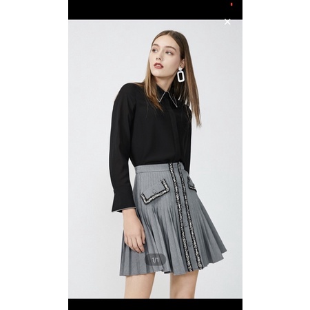 Chân váy xếp ly nữ đính ngọc dáng xoè Vero moda xinh xắn