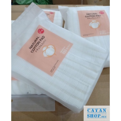 Bông tẩy trang HATSU NATURAL COTTON PAD 222 miếng với thành phần 100% bông cotton GD583-BTT-Hong