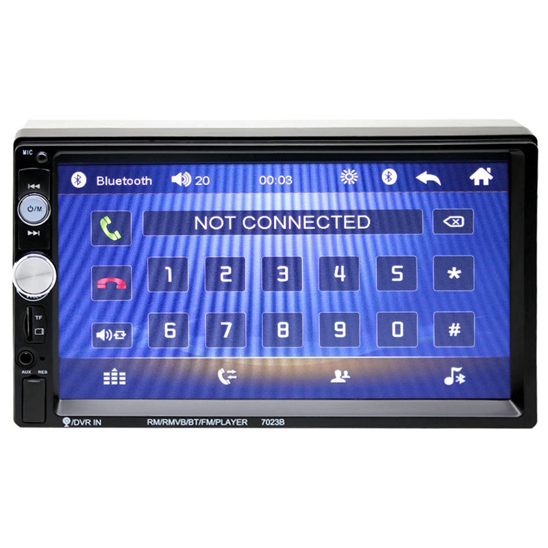 7023B 7'' HD 2 Din Touch Screen Car MP5 Player Bluetooth Âm thanh stereo FM Radio USB / TF / AUX