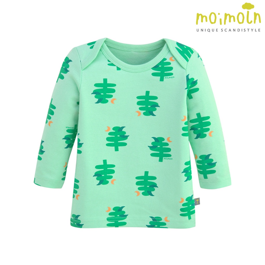 [110] Bộ ngủ cotton dài tay màu xanh lá  và hồng Moimoln cho bé xuất Hàn dư xịn