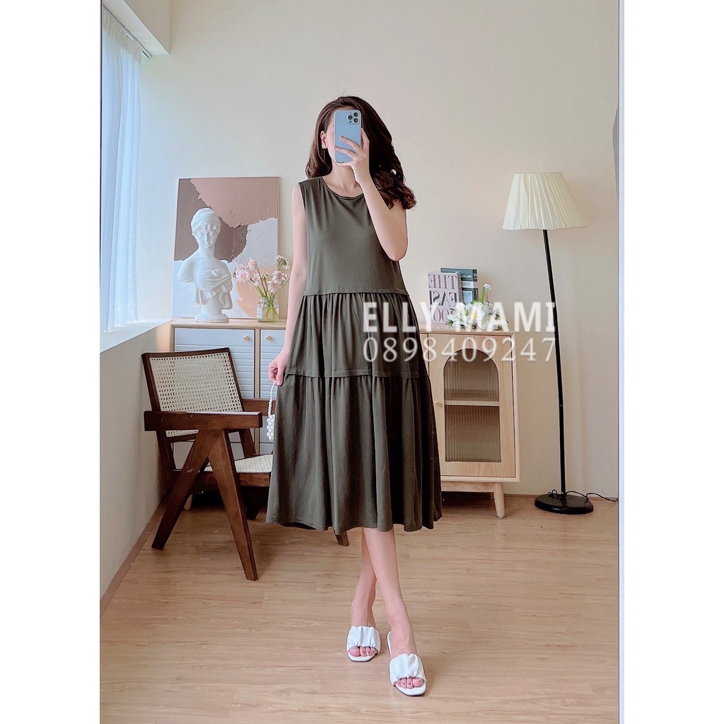 ( 40kg - 85kg ) Đầm Bầu , Suông Nhiều Màu Kẻ , Cổng Vuông , Cánh Tiên Form Dễ Mặc Thoải Mái Suốt Thai Kì &amp; Sau Sinh
