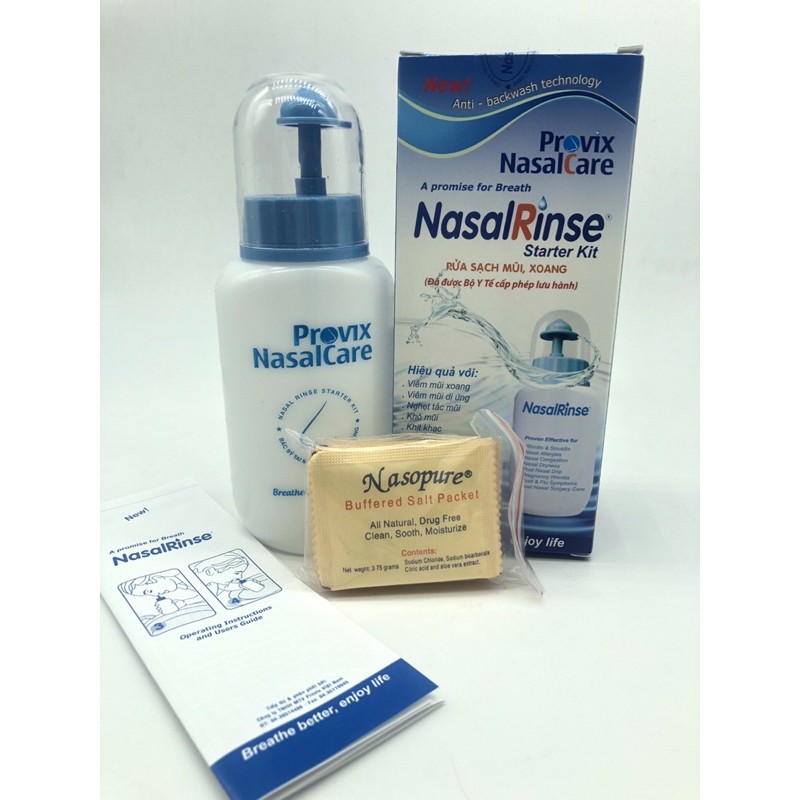 Bộ bình rửa mũi kèm muối NasalRinse