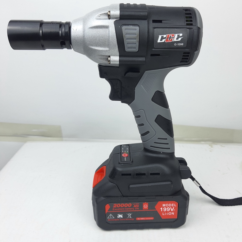 G-1098 Máy siết bulong dùng pin không chổi than ETOP 300NM tốc độ 16000v/p -Tặng kèm 1 đầu chuyển bắt vít +1 đầu chuyển