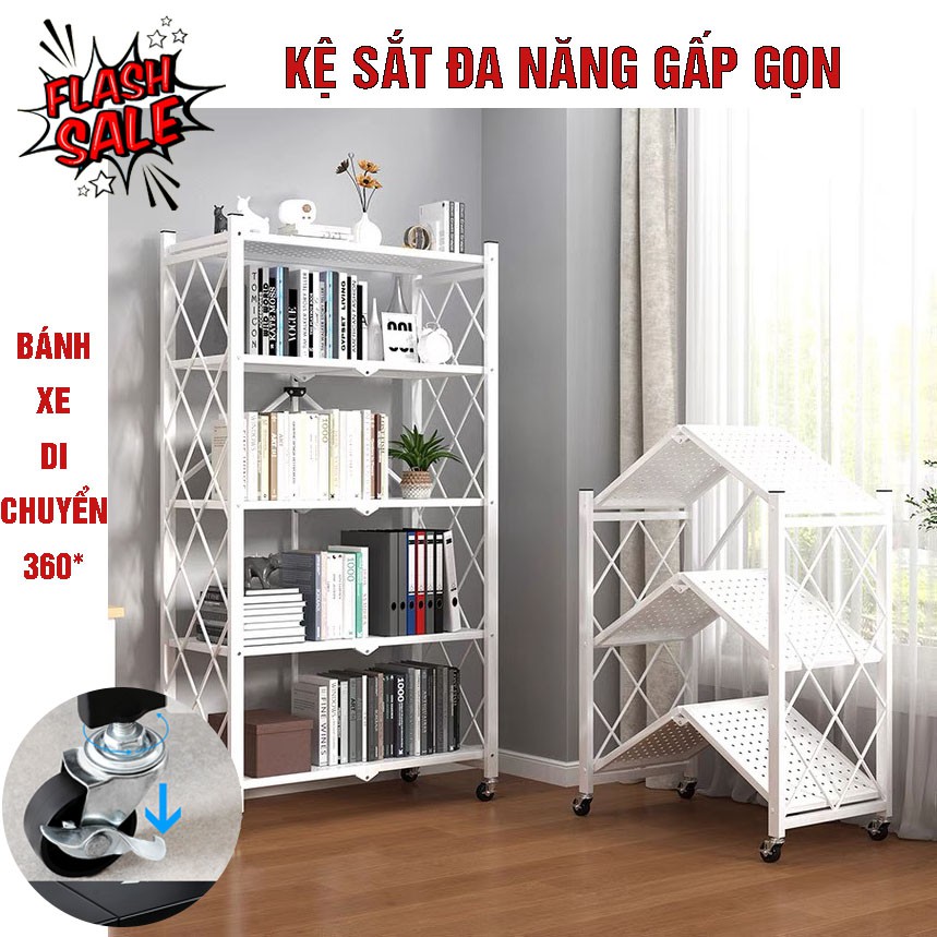 [RẺ NHẤT] Kệ Để Đồ Đa Năng Gấp Gọn 3/4/5 tầng cho nhà bếp, phòng ăn, phòng tắm, phòng ngủ !