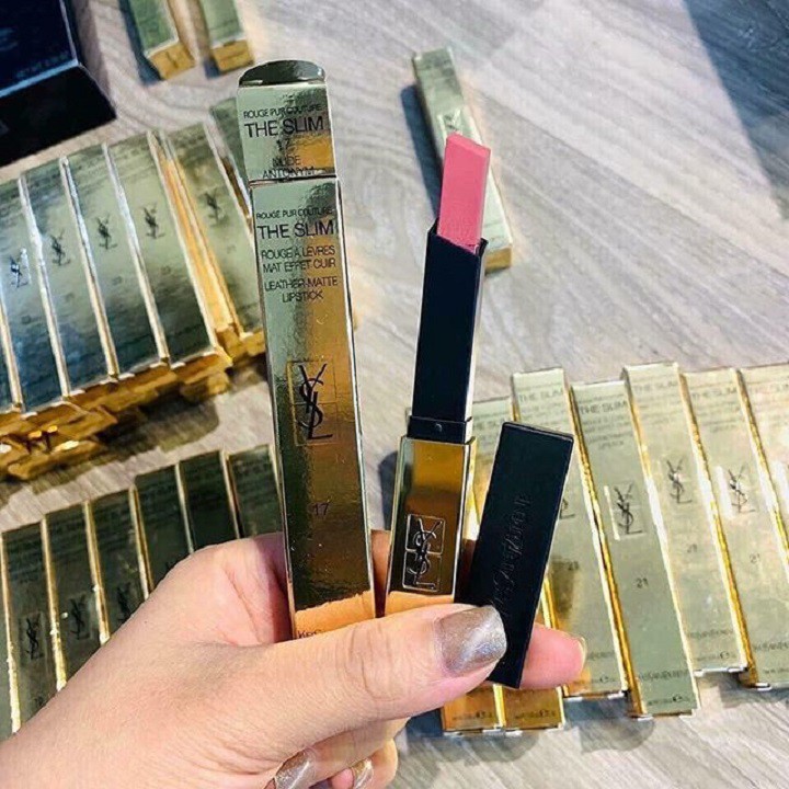 Son YSL Rouge Pur Couture The Slim Matte 17 Nude Antonym màu hồng đất