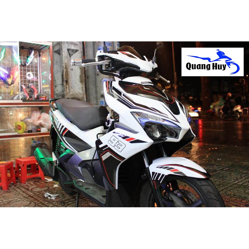 Tem trùm air blade trắng đen đời 2016-2019, độ team trùm ab dán phủ dàn áo xe trắng đen rẻ đẹp