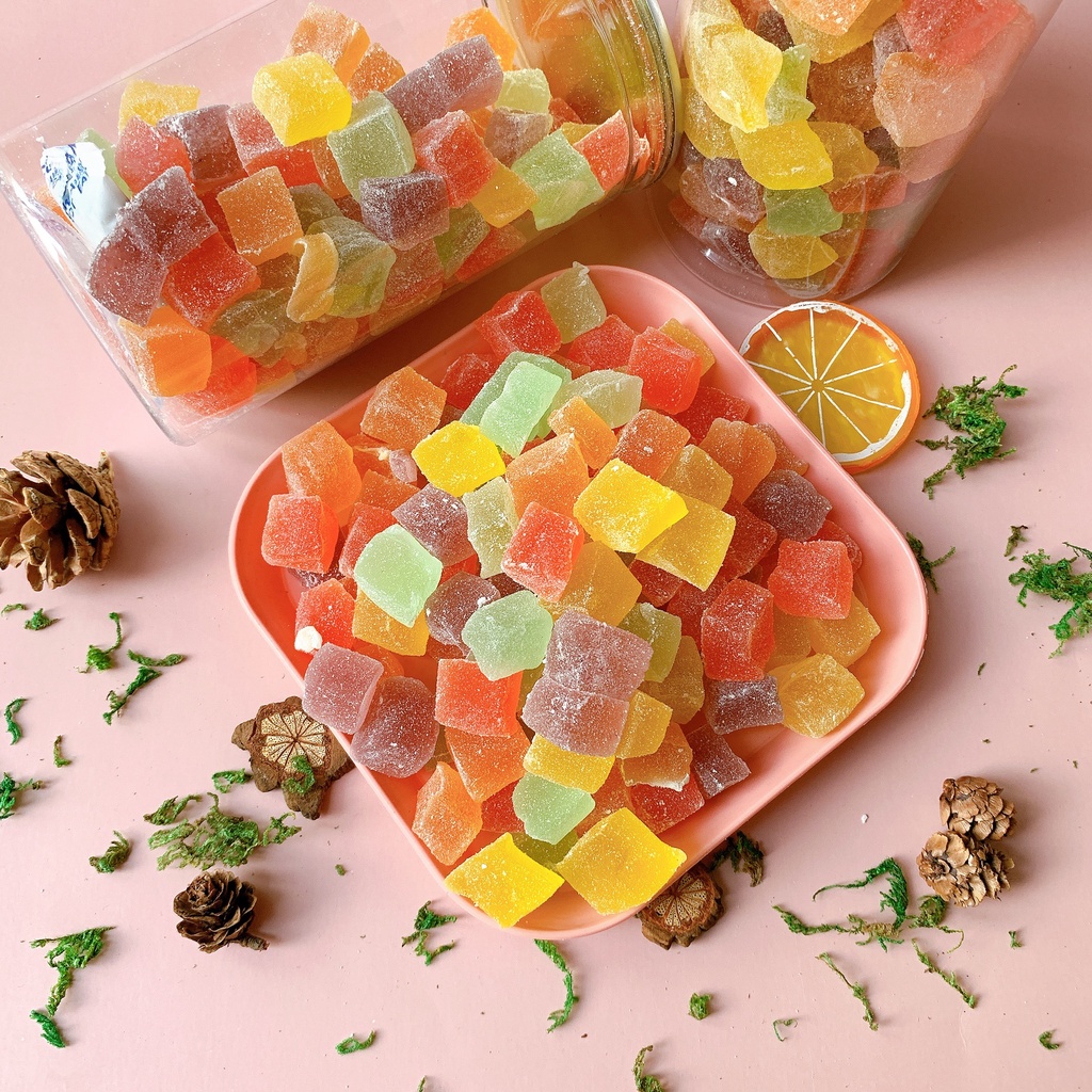 Kẹo dẻo trái cây 500g hũ pet tiện lợi, ăn vặt LASTFOOD Hà Nội với đặc sản các miền ngon giá rẻ