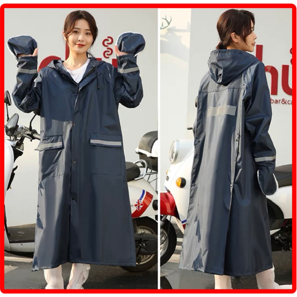 Áo mưa MĂNG TÔ có phản quang, có kính che mặt chất dày dặn, đi mưa không lo bị nước bắn vào mặ