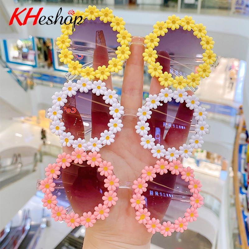 Kính râm đi nắng chống UV400 và tia cực tím hình hoa Cúc Daisy dễ thương, trào lưu kính Bông siêu xinh mã Y1640