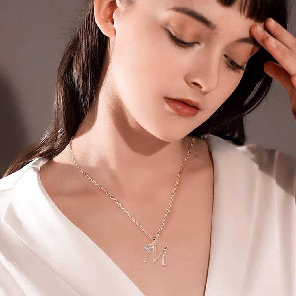NIUYOU Vòng cổ Mặt Chữ Cái Từ A-Z Màu Vàng Hồng Thời Trang Cho Nữ