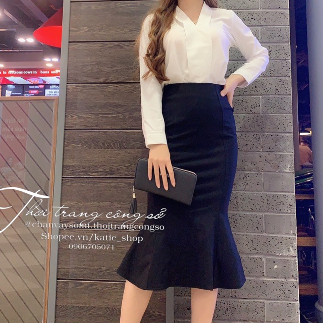 Chân Váy Công Sở Đuôi Cá Dài MSCV120