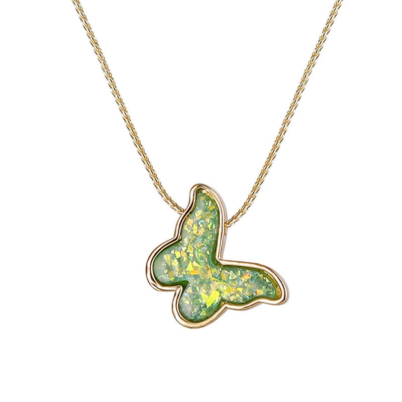 2020 Butterfly Pendant Necklaces For Women Girls Fashion Pink Gold Necklace Elegant Choker Fashion Sweet Jewelry Gifts