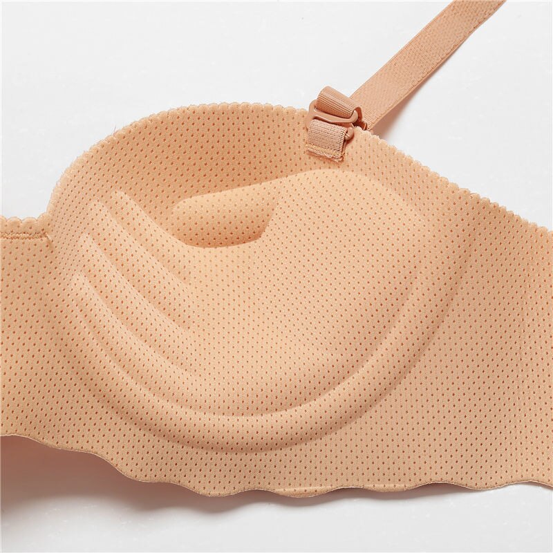 FINETOO Women Push Up Bra Female Seamless Underwear A/B Cup Solid Color Invisible Removable Strap Bras | WebRaoVat - webraovat.net.vn