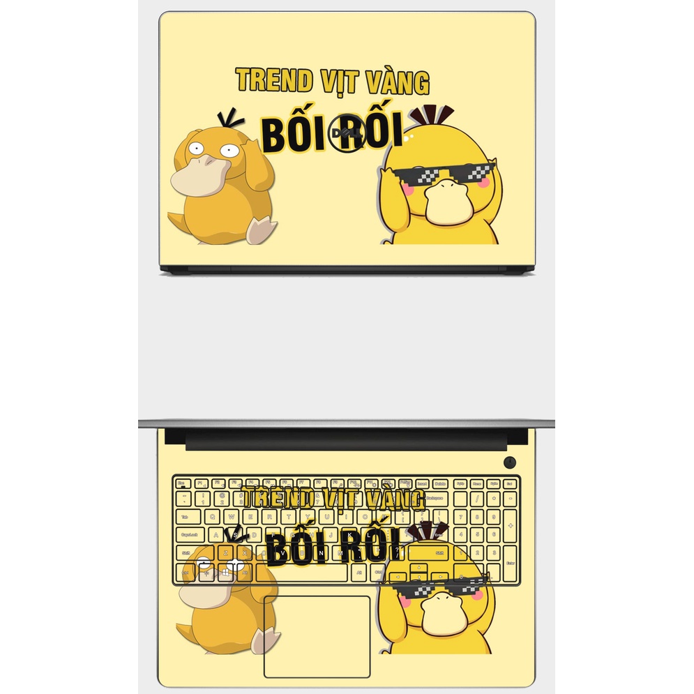 Skin cho vỏ máy tính - mẫu vịt vàng cute - cắt sẵn theo chi tiết máy của bạn - decal 3m chống vân tay bụi bẩn nước