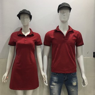 ÁO VÁY CẶP ĐỎ ĐÔ CỔ TRỤ AVCT09