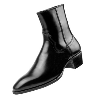 Giày Zip boots đế 5cm da bò nhập khẩu cao cấp
