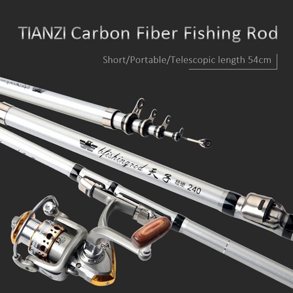 MUVAKO Cần Câu Cá Di Động Bằng Sợi Carbon Siêu Nhẹ Thời Trang