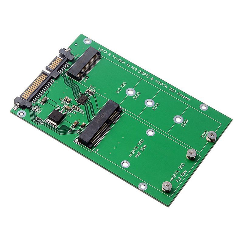 2.5 inch M.2 NGFF MSATA 2-in-1 Sized SSD to SATA III Converter Card