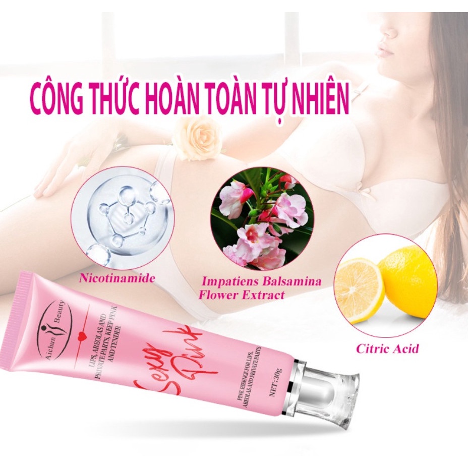 Làm hồng vùng kín Sexy Pink kem làm hồng nhũ hoa giảm thâm làm hồng môi làm hồng bikini [tặng máy massage mặt]