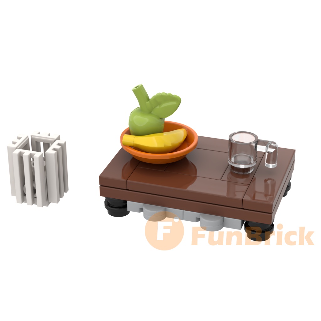 [FunBrick] Đồ Chơi Mô Hình TV Sofa Phòng Khách Thu Nhỏ Để Bàn Tương Thích Với Khối Xây Dựng Cổ Điển DIY MOC