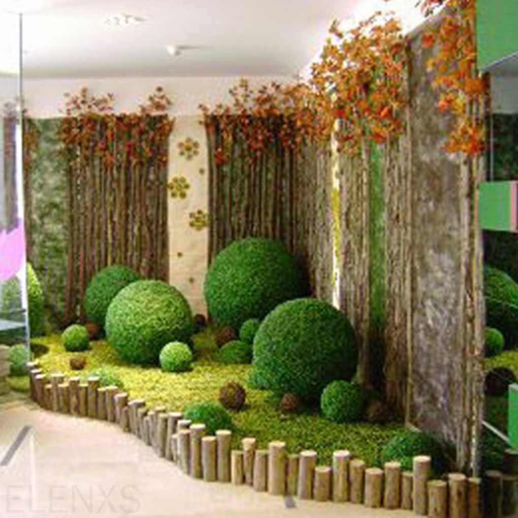 Simulate Green Grass Ball Artificial Grasses Plastic Green Plant Fake Flowers Home Garden Decoration ELEN