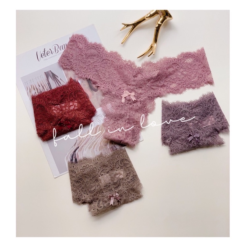 Quần lót ren chữ T gam màu pastel siêu yêu 8003