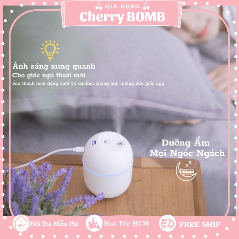 Máy Phun Sương Tinh Dầu Mini Tich Hợp Cổng USB Đèn Ngủ Thông Minh