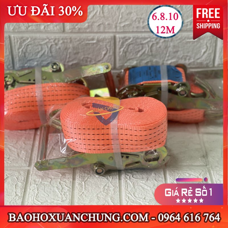 Dây chằng hàng, Tăng đơ bản rộng 50mm dài 6m, 8m,10m, 12m tải trọng 3 tấn