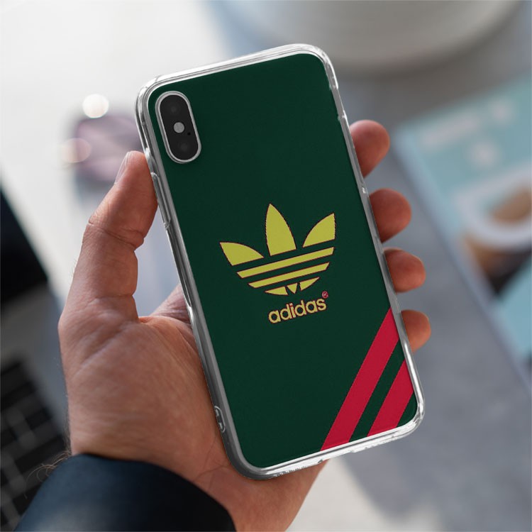 Ốp lưng logo ADIDAS vàng  nền xanh lá cây cho Iphone 5 6 7 8 Plus 11 12 Pro Max X Xr ADIPOD00168